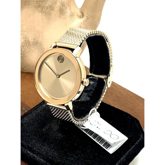 Movado Women\'s Watch 3600654 Swiss Quartz Rose Gold Mesh Stainless Steel Band main image 9